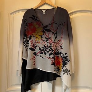 Beautiful 100% Silk Citron Layered Blouse in 3X